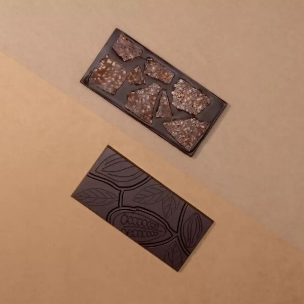 Tablette de chocolat Nougatine cacaotée Noir 72%